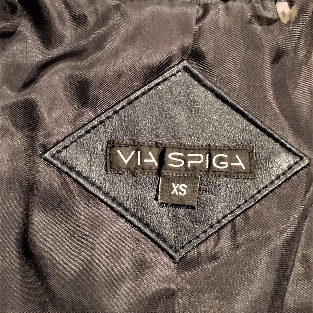 Via Spiga Womens Lighweight Leather Ponte Jacket - Picture 4 of 4